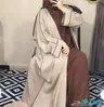 Used long brown women's abaya size XXL with hijab and small handbag.