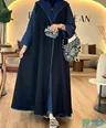 Used long brown women's abaya size XXL with hijab and small handbag.