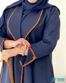 Used long brown women's abaya size XXL with hijab and small handbag.